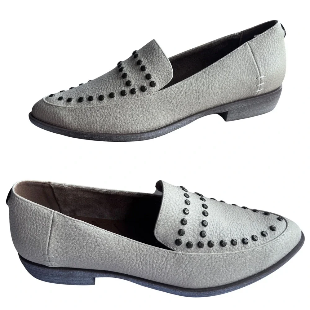 New Blowfish Malibu Harper Off White Loafers Studded Slip On Vegan Shoes‎ US 10M